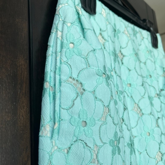 Diane von Furstenberg Aqua Eyelet Skirt with Pockets - Picture 4 of 6